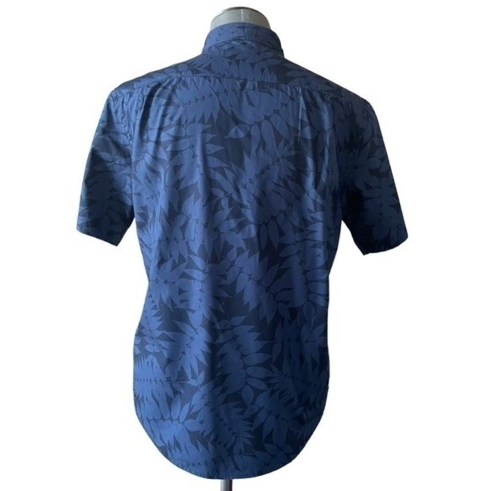 Fundamental Coast Men's Blue Westport Tropical Palm Print Shirt L Cotton EXC - Picture 5 of 8
